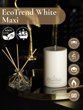Свеча интерьерная из соевого воска CandleKraft Eco Trend White Maxi &quot;столбик&quot;