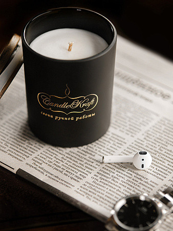 Свеча ароматическая CandleKraft Leather&Tobacco Gentle Parfum black &quot;Кожа Табак&quot; от Мастерской уюта CandleKraft