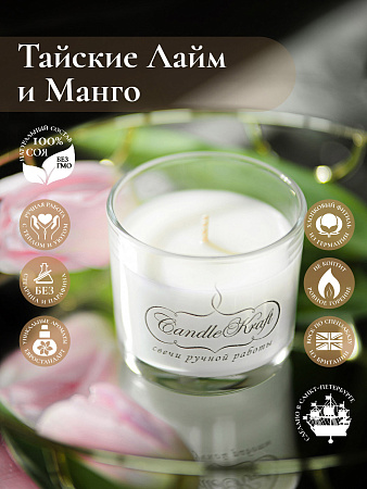 Свеча ароматическая CandleKraft Thai Lime &amp; Mango Aroma Mini by CandleKraft &quot;Лайм и манго&quot; от Мастерской уюта CandleKraft