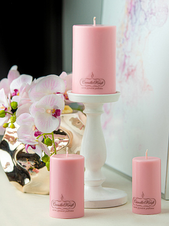 Свеча интерьерная из соевого воска CandleKraft EcoTrend Pink Medium &quot;столбик&quot; от Мастерской уюта CandleKraft